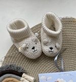 Детские вязаные пинетки 12-18 месяцев Мишки HeyBaby