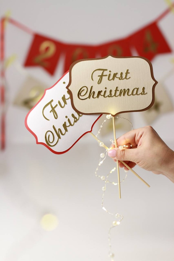 Топпер для торта на перший Новий рік First Christmas HeyBaby