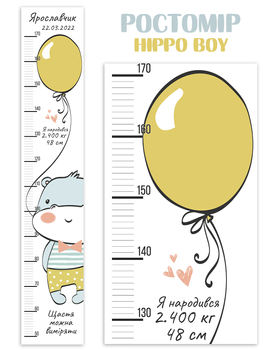 Ростомер именной Hippo boy HeyBaby 1068
