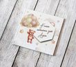 Книга пожеланий на День рождения ребенка Мишка с шариками бежевый HeyBaby