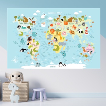 Обучающий постер-карта мира 100*65