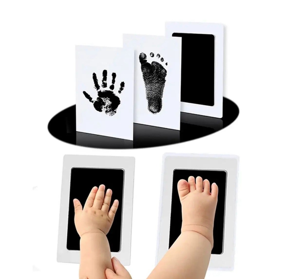Персонализированный набор Метрика и Комплект для создания отпечатков малыша HeyBaby классический шрифт