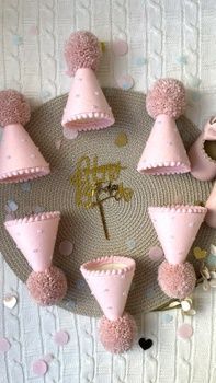 Комплект фетровых колпачков на День рождения 6 шт HeyBaby