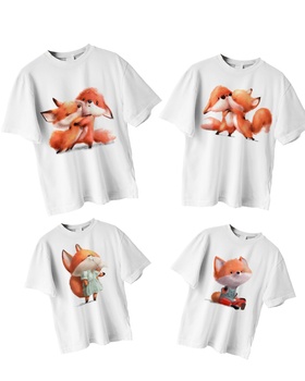 Набір футболок Family look Лисички для чотирьох HeyBaby