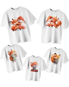 Набор футболок Family look Лисички для пятерых HeyBaby